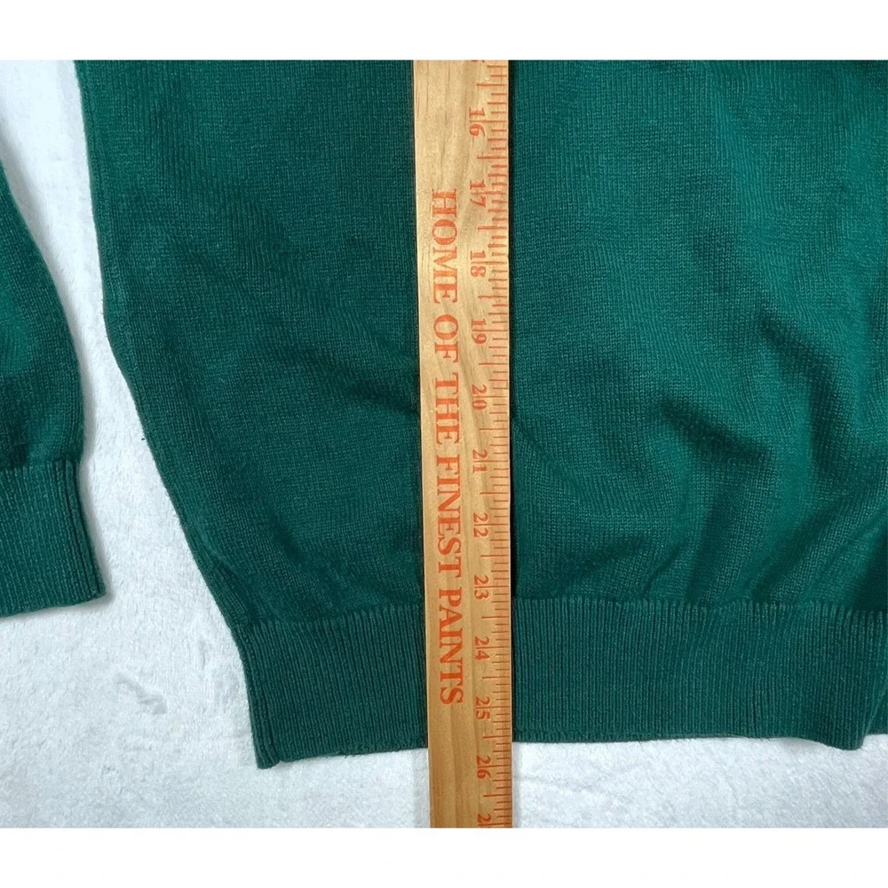 Tommy Hilfiger‎ Sweater Mens Medium Green Varsity Logo Colorblock Cotton 78E2689